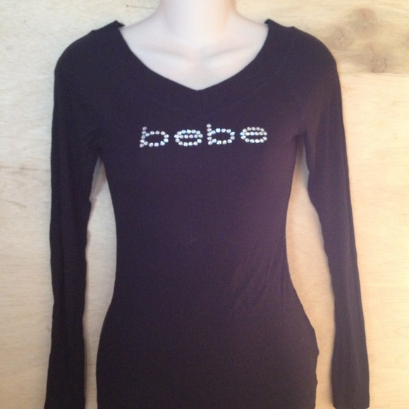 Bebe ribbed long sleeve shirt
