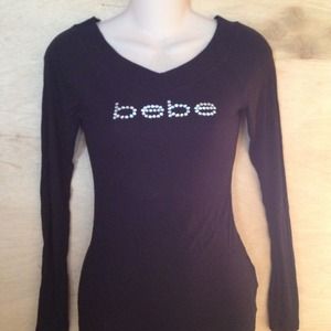 Bebe ribbed long sleeve shirt