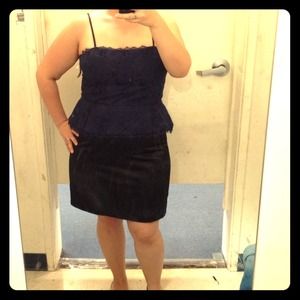 Cute navy blue/black peplum dress