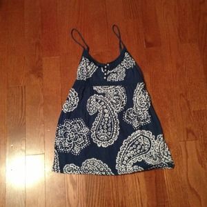 Blue Patterned Tank Top