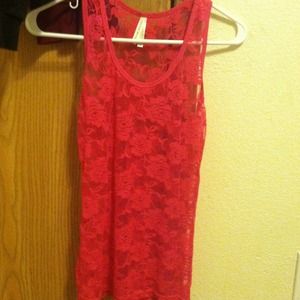 Pink lace tanktop