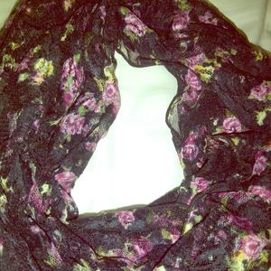 Floral Pink Roses Circular Scarf