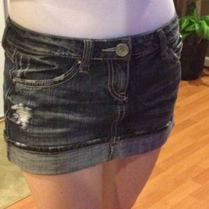 Jean mini skirt
