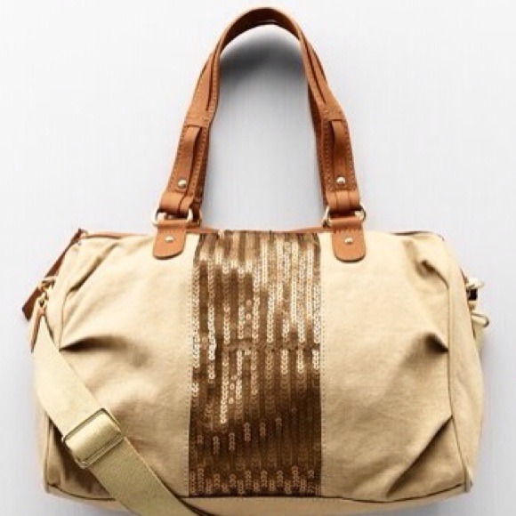 Ann Taylor Loft Canvas Sequin Bag