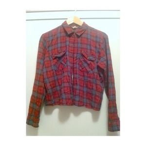 Forever 2- cut out plaid button up