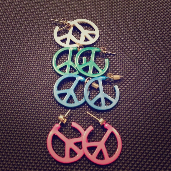 Peace sign earrings