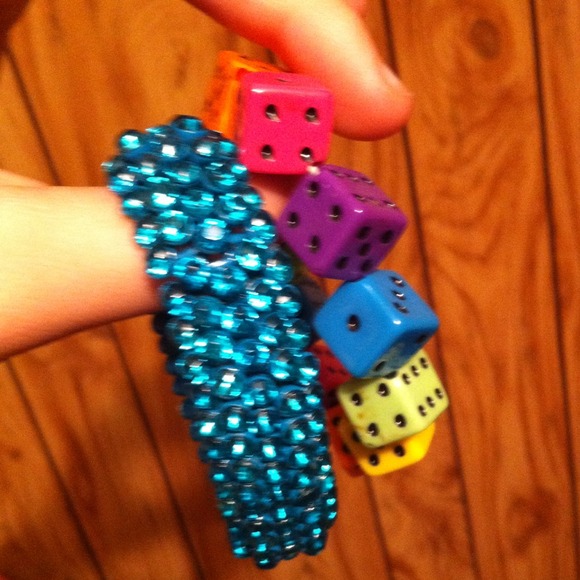 Dice Bracelet and blue ring and bracelet