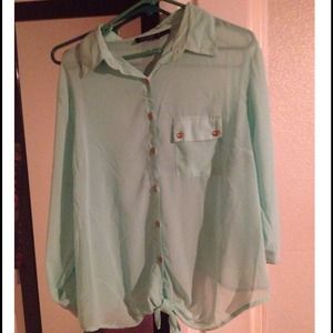 Chiffon mint top size 2x