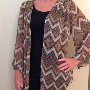 Chevron Drape Cardigan