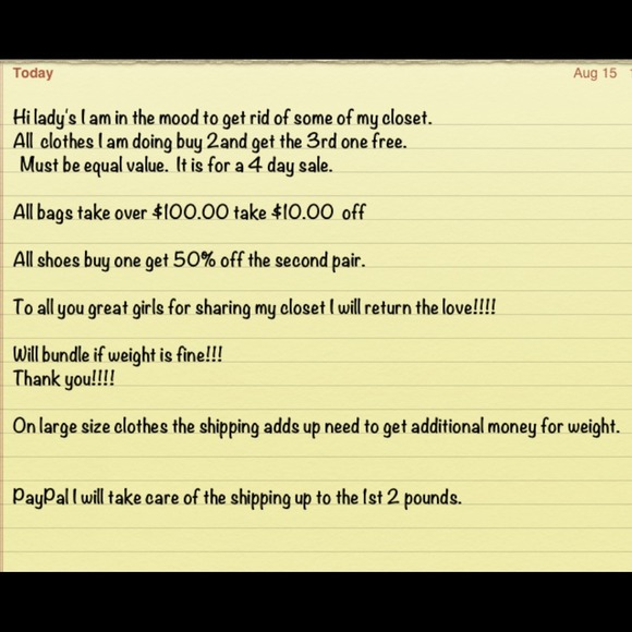 SALE!!!!!  4 Days. Lets make room or more stuff!!