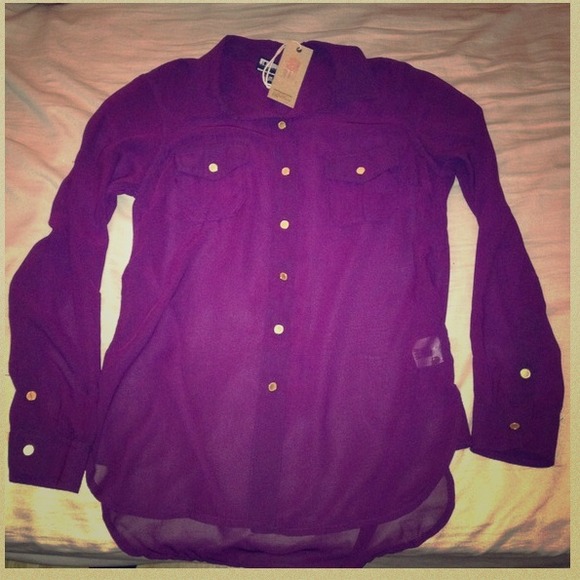 🚫SOLD🚫 Brooklyn Industries sheer burgundy blouse