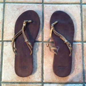 Abercrombie and Fitch leather flip flops
