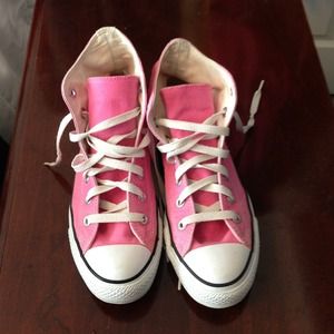 Pink high top converse