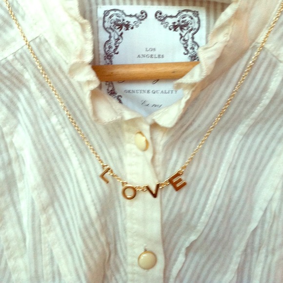Gold Love Letter Necklace & Earring Set