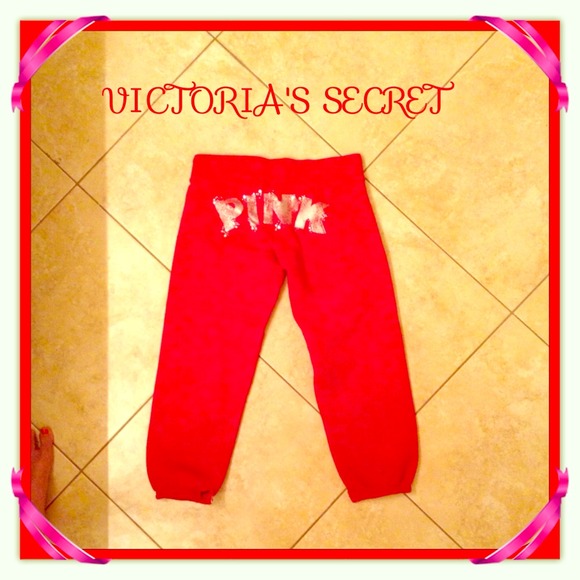 ! Vs pink cropped sweats - Picture 1 of 3