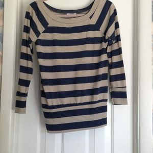 3/4 sleeve striped top