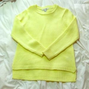 Bright yellow high low sweater