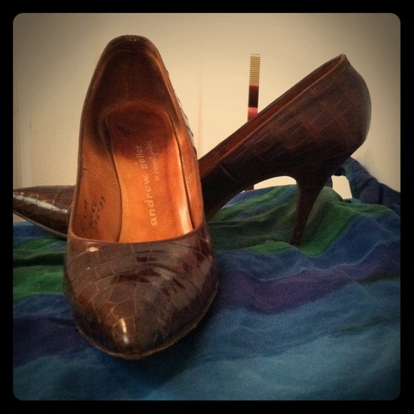 Andrew Geller Shoes - Authentic Crocodile High Heels bought from Etsy