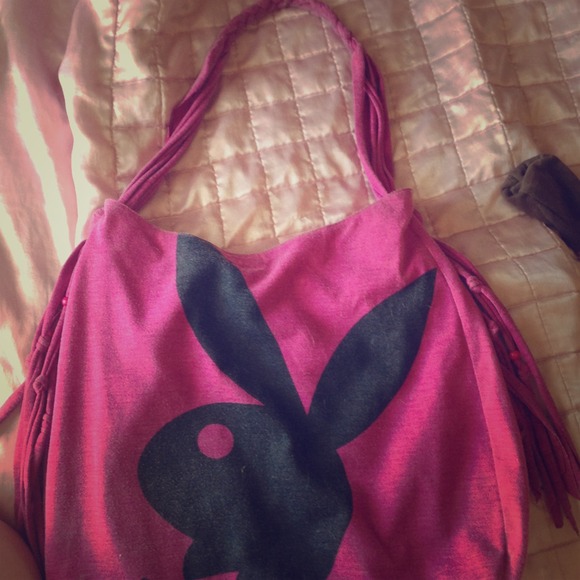 Over the shoulder hot pink playboy bag
