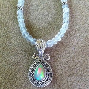 Ethiopian Opal pendant with Green Amethyst