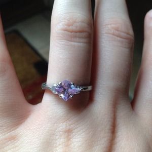 Purple and diamond ring