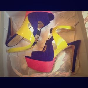 Jessica Simpson color block heels