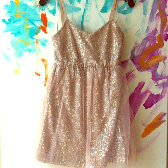Champagne Sequin Party Dress