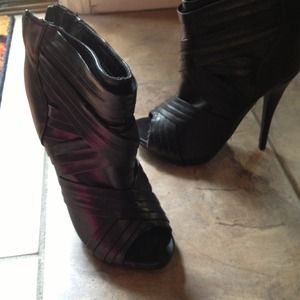 Black high heel boots