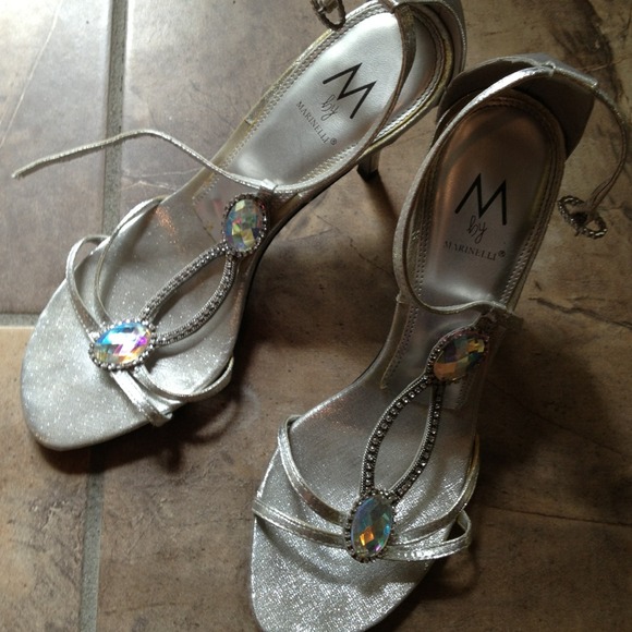Silver high heels