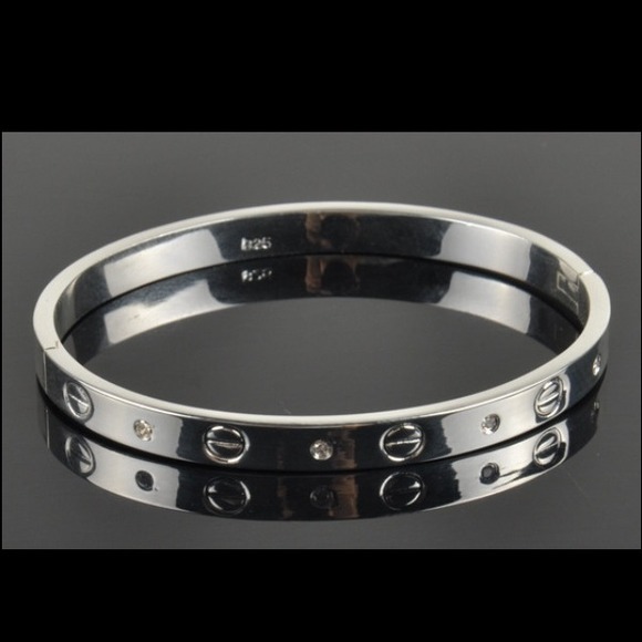 New Silver Love Screw Hinged Bangle!