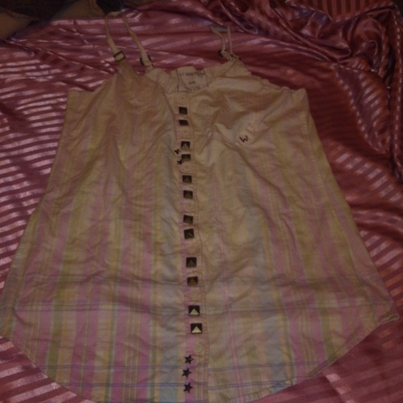Free People plaid studded tank top - Picture 1 of 4