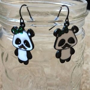 Panda bear earrings