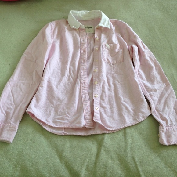 Pink and white button up
