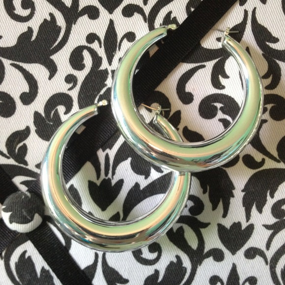 large Betsey Johnson hoop earrings