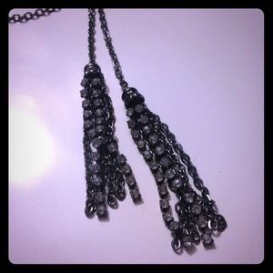 Unique tassel necklace w/subtle bling on tassels!