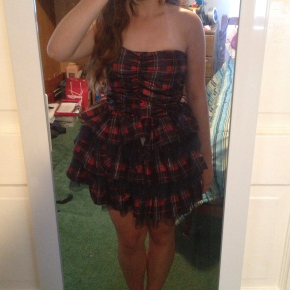 Olsenboye Red Plaid Dress