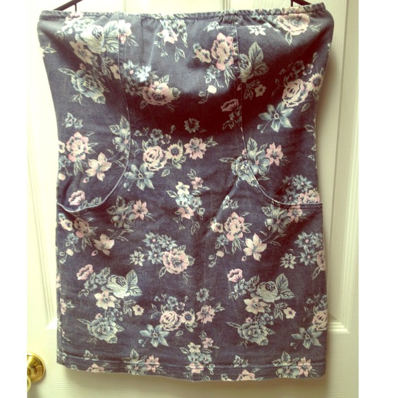 Floral Denim mini dress