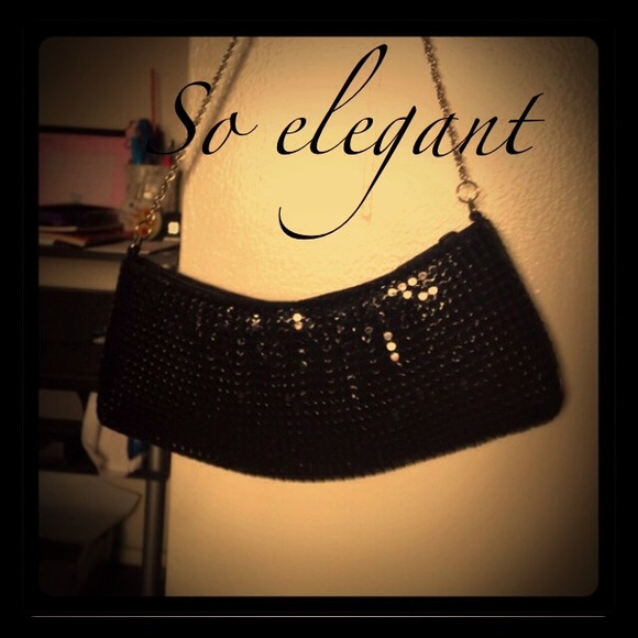 👛Small black sequin evening bag