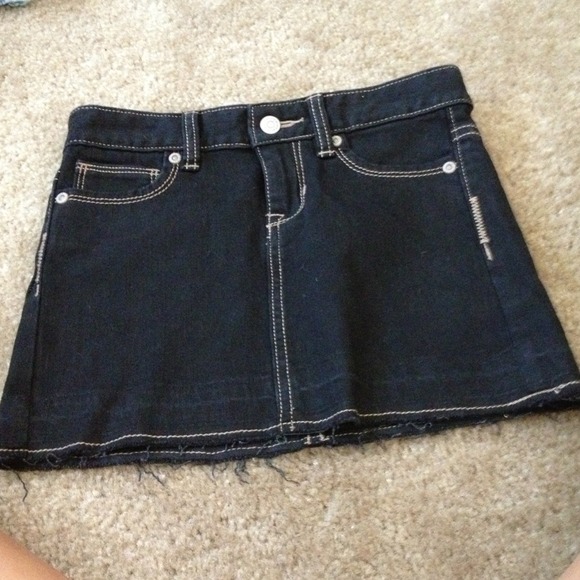 Kids black denim skirt
