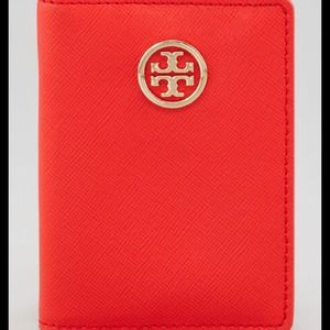 Tory Burch Robinson Transit Pass Holder Poppy Red