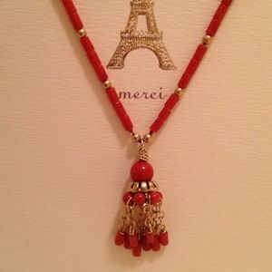 Neiman Marcus Gold and Coral Necklace