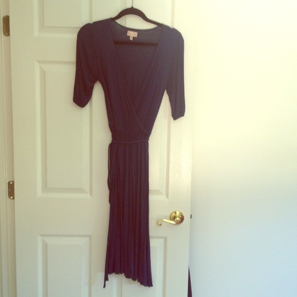 Navy blue wrap dress