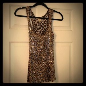 Sparkly, cheetah tank top