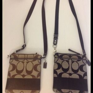 Coach crossbody black and brown.