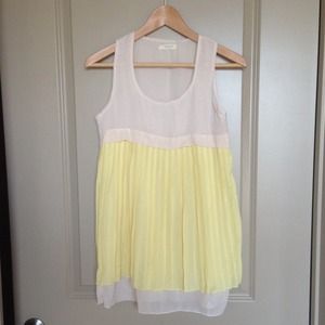 Cute White / Yellow Chiffon Top