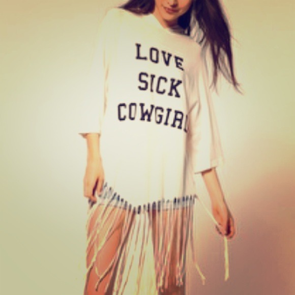 🚫SOLD Wildfox Love Sick Cowgirl Fringe Hooded Tee