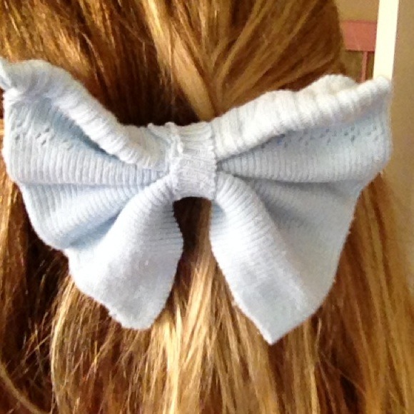 Homemade blue bow