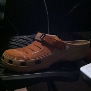 Men's crocs with suede top