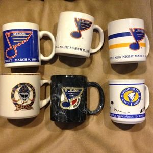 St. Louis Blues 6 coffee cup lot!
