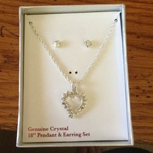 Crystal earrings and necklace